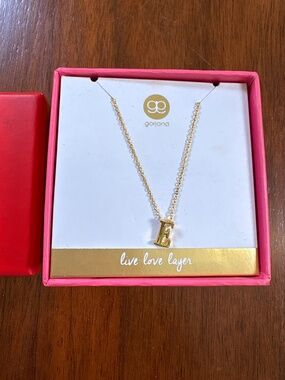 Gorjana Gold Necklace E Initial— New in Box! NWT